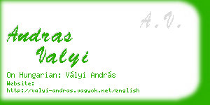 andras valyi business card