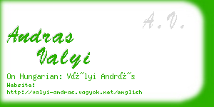 andras valyi business card